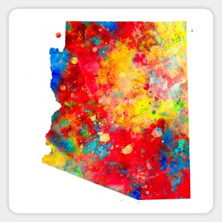 Arizona State Watercolor Map Painting Sticker